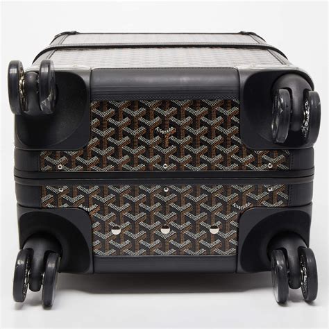 goyard black goyardine coated canvas and leather bourget pm trolley|bourget trolley case.